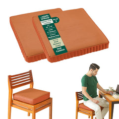 Chair Cushion Pad, High-Resilience & Memory Foam Pillow, Standard Size - 16 L X 16 W X 3 H Inch | Seat Cushion For Chair, Hip Support & Back Pain Relief | Sitting Pillow - Set Of 2