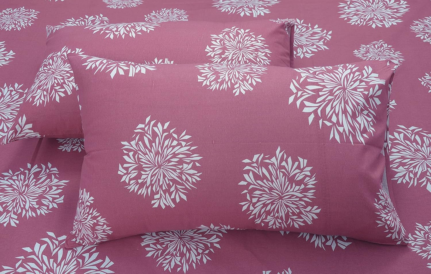 1 Single Bedsheet With 1 Pillow Cover | Durable & Long Lasting Fabric, Easy Hand & Machine Wash | Size - 55 X 88 Inches, Mauve