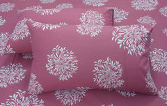 1 Single Bedsheet With 1 Pillow Cover | Durable & Long Lasting Fabric, Easy Hand & Machine Wash | Size - 55 X 88 Inches, Mauve