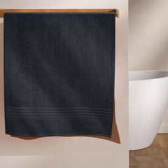 Boutiquo 100% Cotton Bath Towel 500 Gsm | Compact Quick Dry Lightweight Soft & Highly Absorbent Large Size Bath Towel - Charcoal Grey