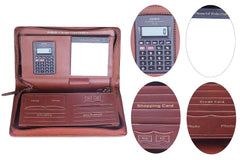 Sukeshcraft Multiple Cheque Book Holder | 8 Digit Display Calculator Financial Calculators Note Pad | 2 Pair Of Pocket On Each Side.