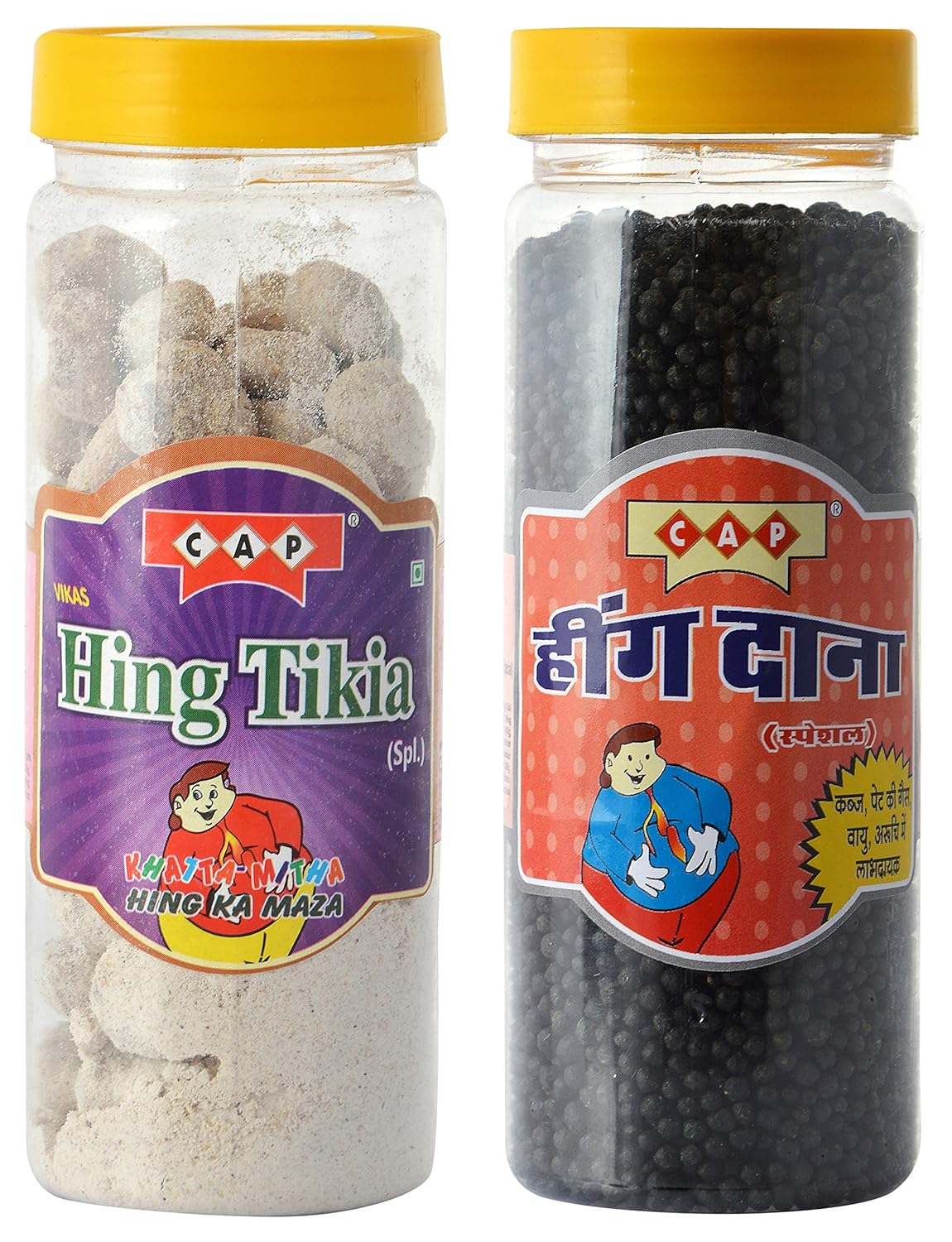 C A P Hing Tikia Peda & Hing Dana Goli 880gm, (440gm *2) | Jar Pack