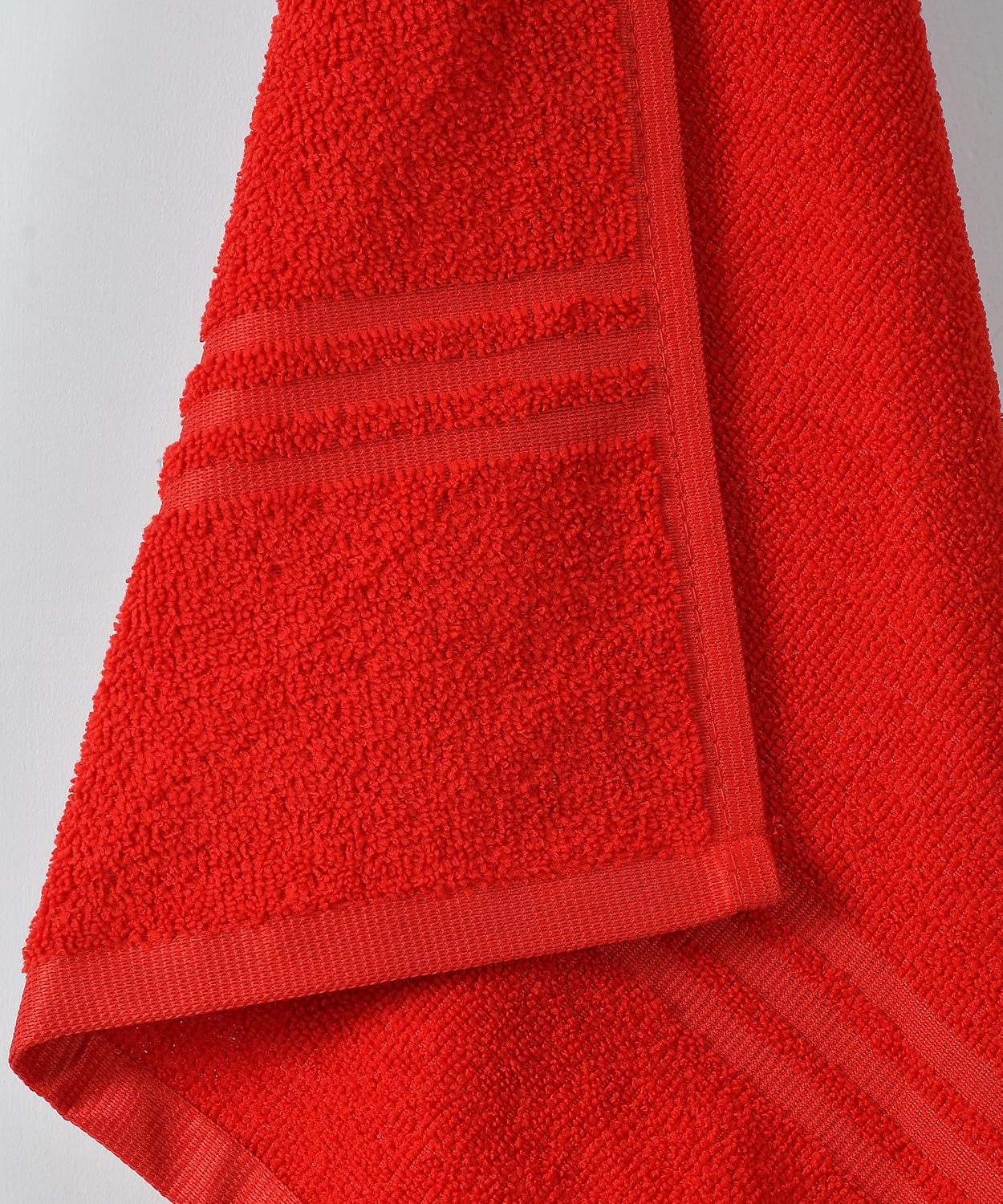 Cotton Bolls Textiles Soft Fabric Bath Towels 250 Gsm Large Size Soft & Absorbent 1 Piece Bath Towel For Men/Women In Daily Use (Red)