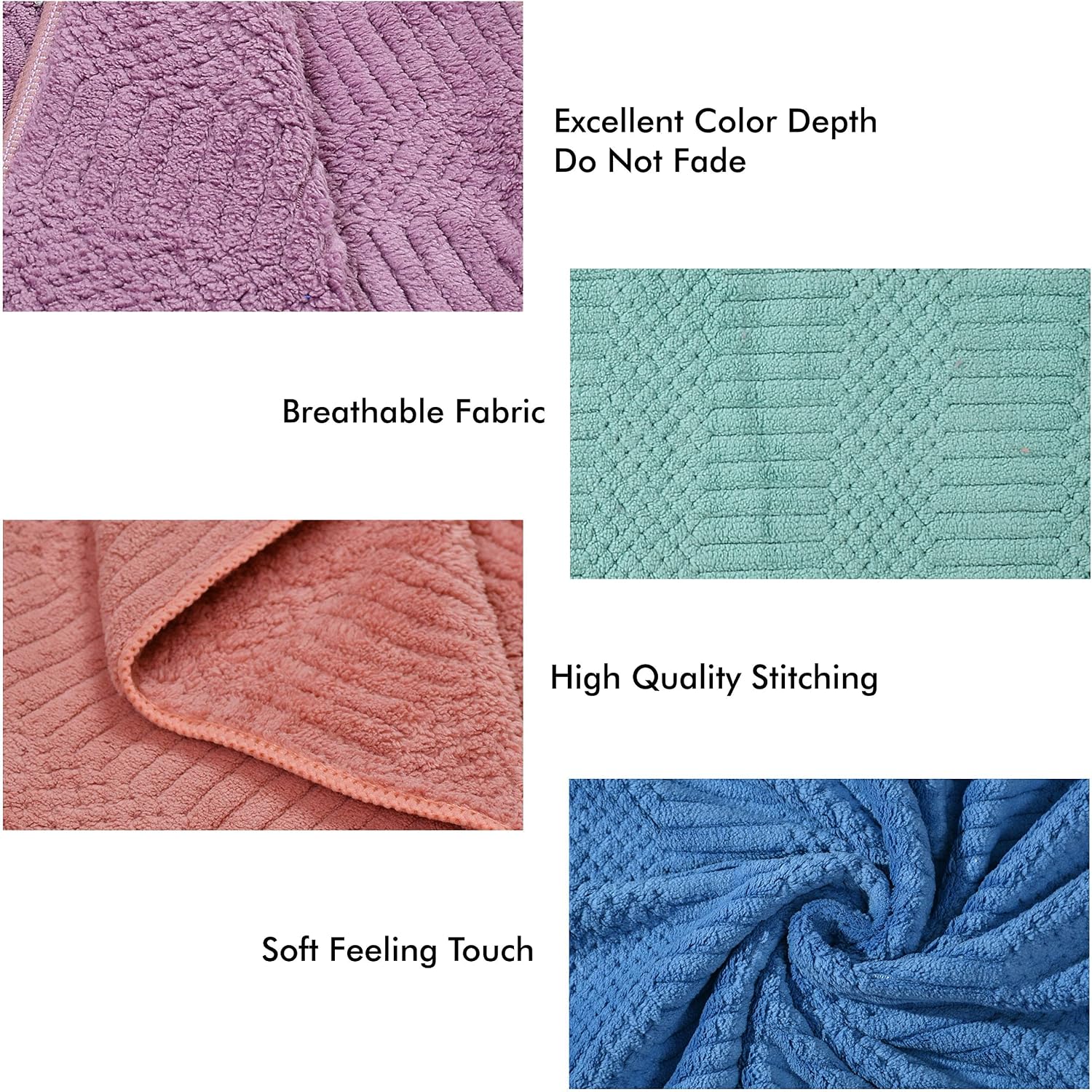 Urbanleaf Super Soft Microfiber Hand Towels Gym & Workout Towels (4 Pieces, Multi Colors) 400 Gsm