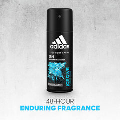 Adidas Ice Dive Fresh Deodorant Body Spray 150ml 5.0 Fl.oz. Unisex Fragrance | 48H Enduring Fragrance