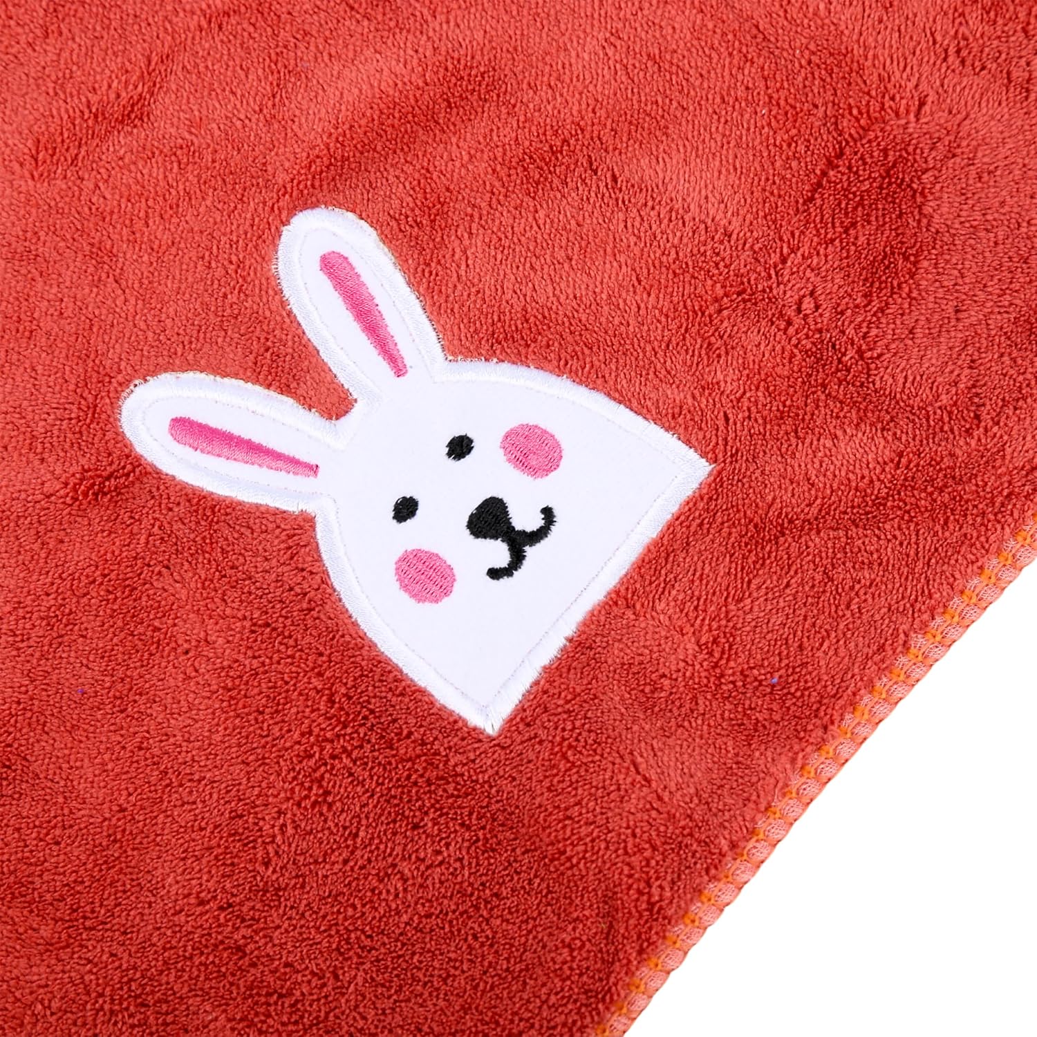 Khillayox Super Soft Bath Towel 400 Gsm | Super Absorbent Reusable Towel With Cute Cartoon Bear Print Washcloth For Babies (Brick)