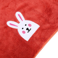 Khillayox Super Soft Bath Towel 400 Gsm | Super Absorbent Reusable Towel With Cute Cartoon Bear Print Washcloth For Babies (Brick)