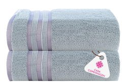 Casa Copenhagen Egyptian Cotton Zero Twist Hand Towel 400 Gsm (Grey Violet) -2 Pcs