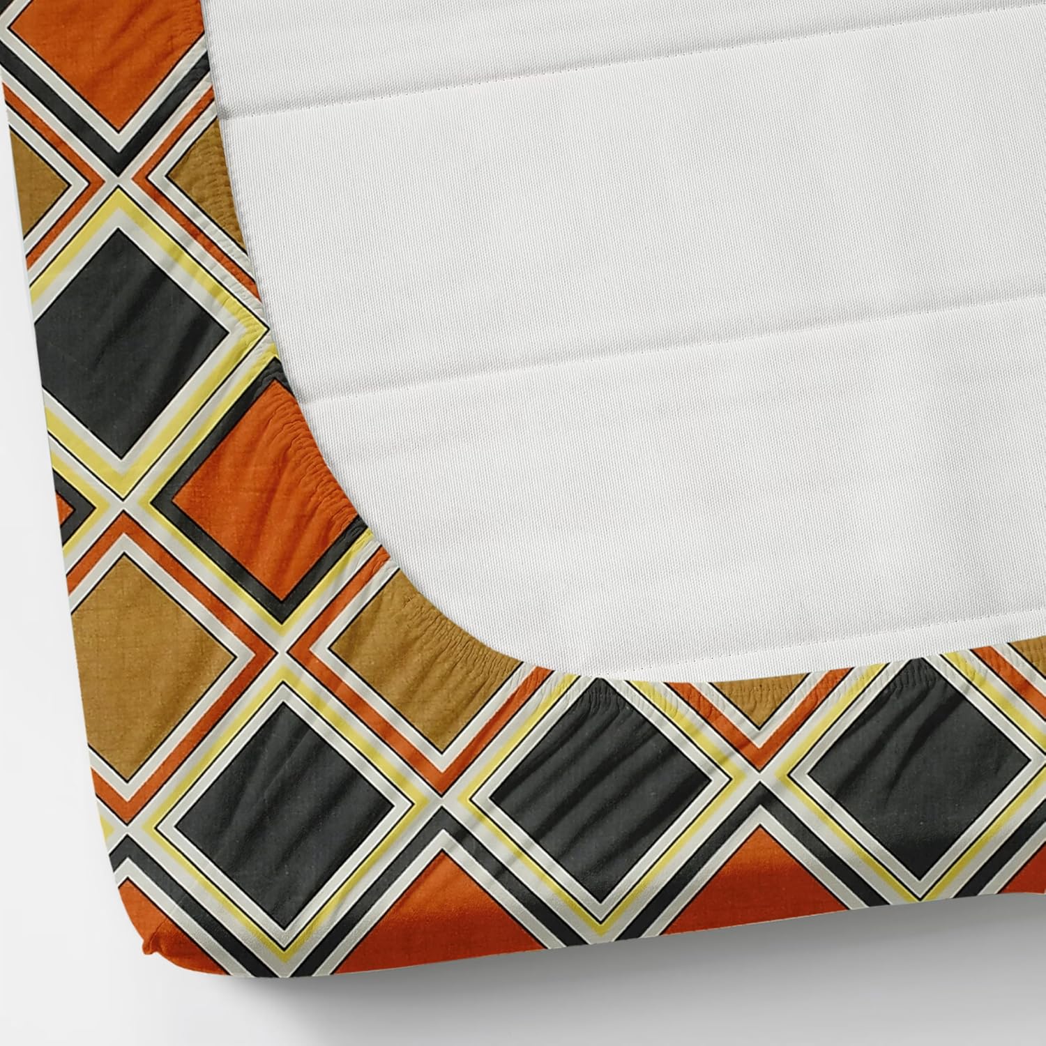 Double Bedsheet With 2 Pillow Covers Size 72 X 72 X 10 Inches, Multicolor | Cotton Feel All Around Elastic Fitted - Queen Size Bedsheets, Super Soft