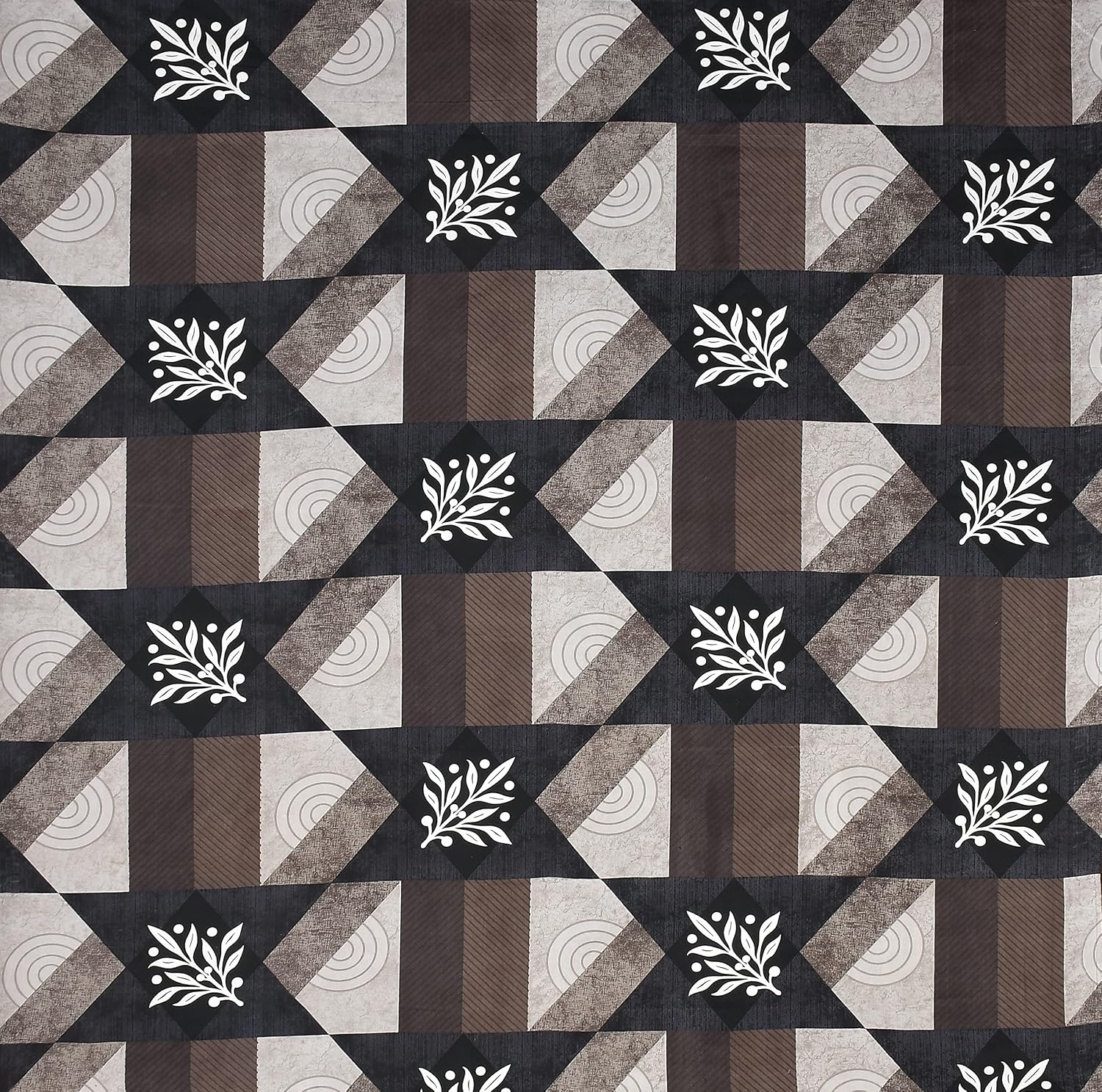 Printed Single Bedsheets With 1 King Size Pillow Cover, 60 X 90 Inches, Dark Brown | 100% Cotton Bedsheet Breathable & Wrinkle Free | Ideal For Home, Guest House