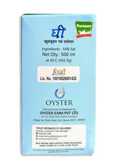 100% Natural Desi Ghee By Purasure | Good Source Of Vitamin A, Healthy & Nutritious Homemade Desi Ghee Perfect For Heart Health | (500ml) 16.9 Ounce | Box Pack