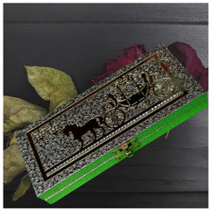 Designer Premium Mdf Wedding Box/Cash Box, Shagun Box, Decorative Box, Money Box, Gaddi Box 20 X 9 X 4cm, Colour - Golden, Style - Elegant Laser Cut
