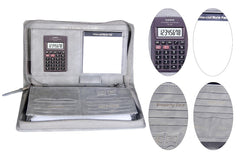 Sukeshcraft Multiple Cheque Book Holder | 8 Digit Display Calculator Financial Note Pad | Classic, Pull Grey Calculator