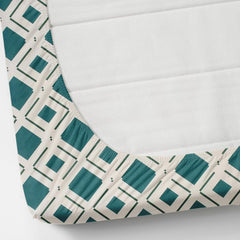 Double Bedsheet With 2 Pillow Covers Size 72 X 72 X 10 Inches, Cream & Green | Cotton Feel All Around Elastic Fitted - Queen Size Bedsheets, Super Soft