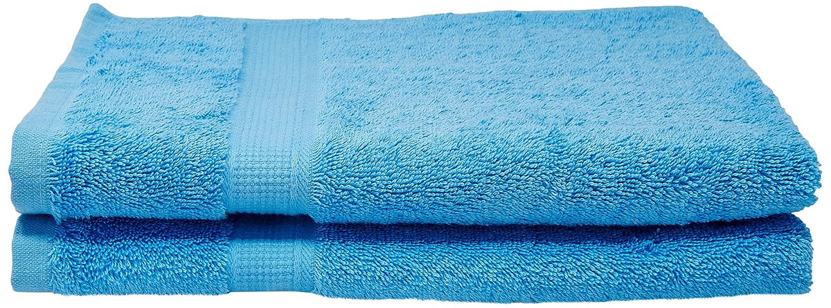 Bombay Dyeing Plain Santino 500 Gsm Cotton Hand Towel Set - Sky Blue (2 Piece)