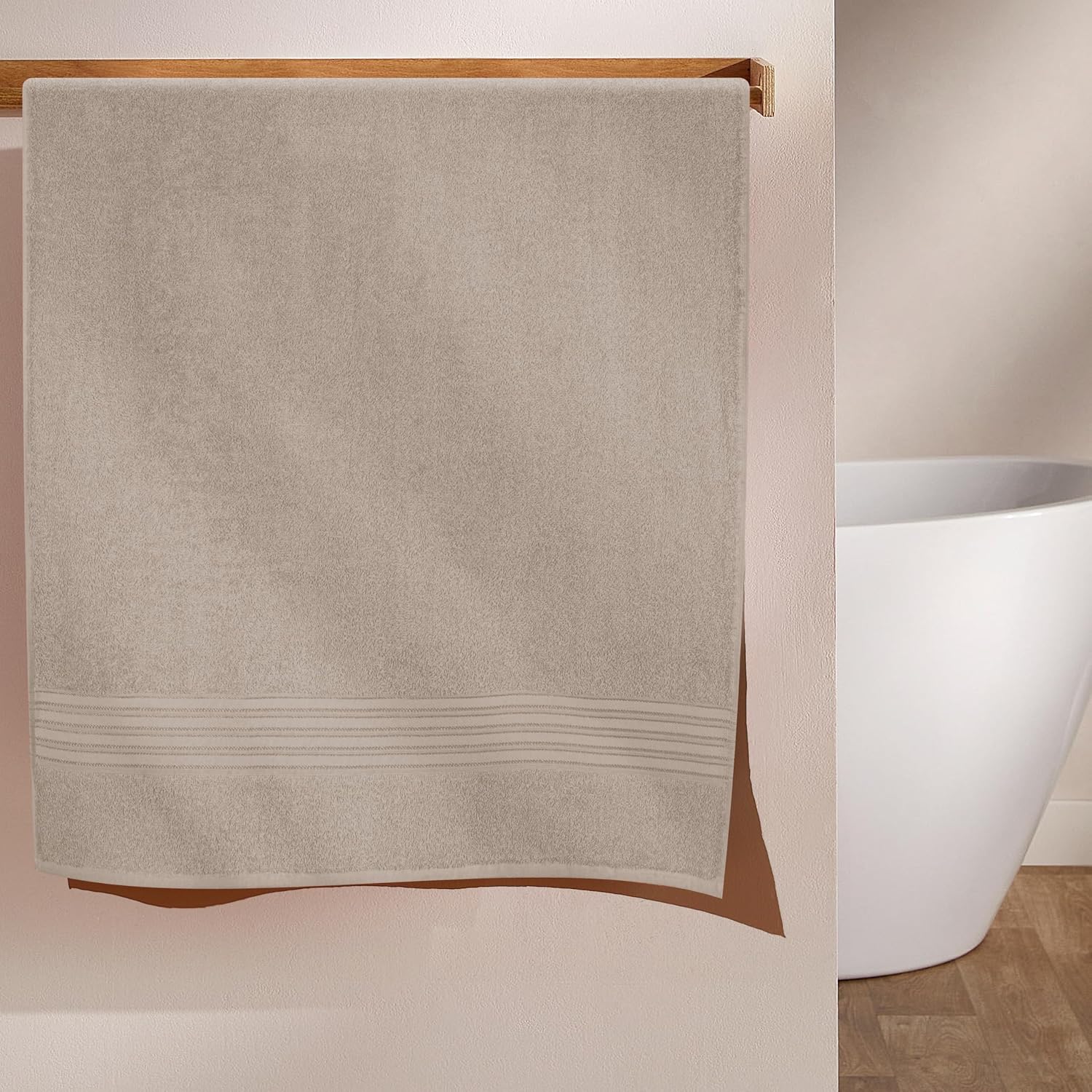 Boutiquo 100% Cotton Bath Towel 500 Gsm | Compact Quick Dry Lightweight Soft & Highly Absorbent Large Size Bath Towel - Tan