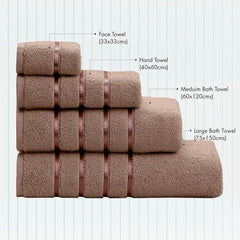 Spread Spain Roman Face, Hand & Bath Large Towel 600gsm | Super Soft & Comfortable, Extra Absorbent Cotton Towels For Face, Body & Gym- Brown (Set Of 3)
