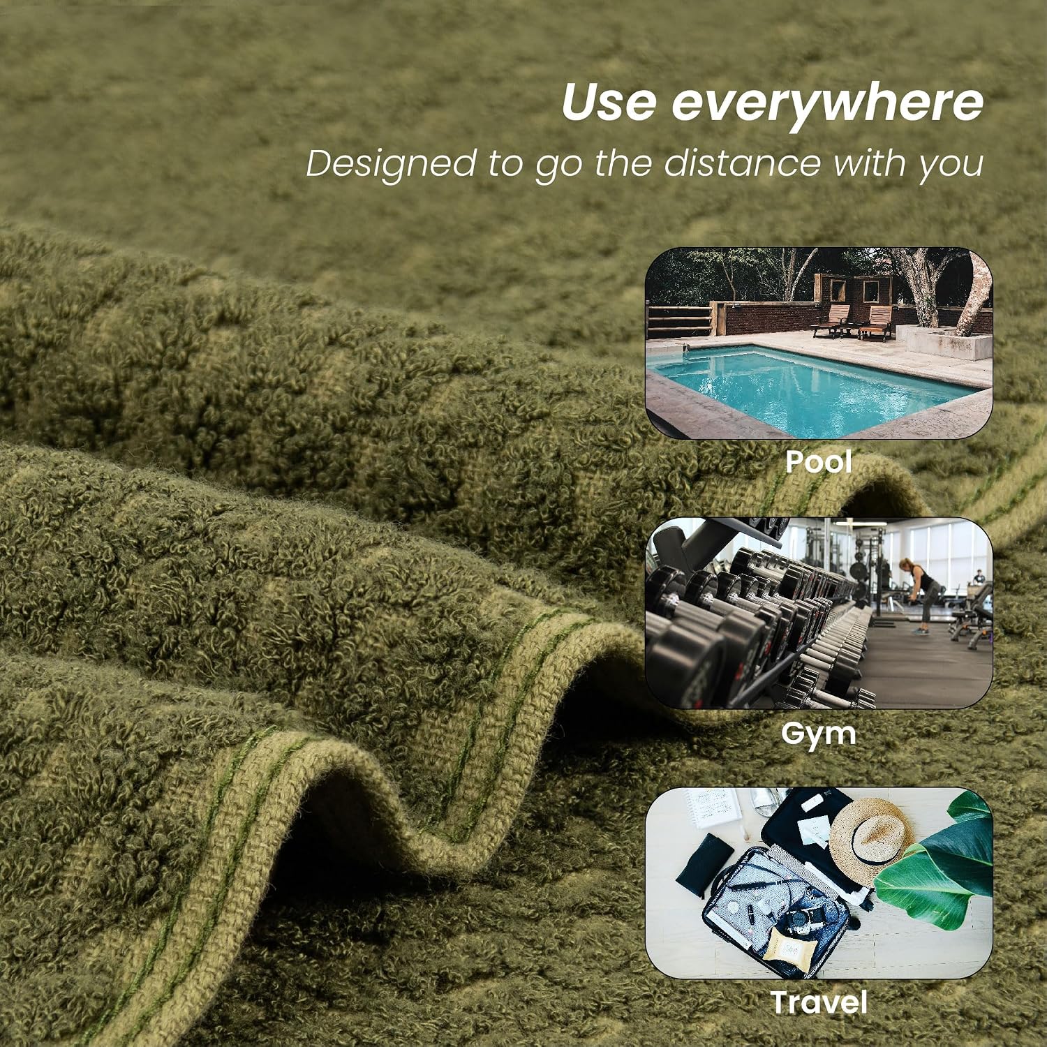 Mush Hearth & Haven Bamboo Large Size Bath Towels 1800 Gsm | Bamboo Bath Towel Soft, Highly Absorbent & Quick Dry (Moon Grey, Olive, Slate Grey & Desert) - Pack Of 4