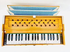 Musical Instrument Harmonium With Cover & Free Carry Bag For Beginners & Professionals - 39 Keys, 7 Stopper, Double Bellow, 3 1/4 Octave, Two Reeds (Bass- Male)
