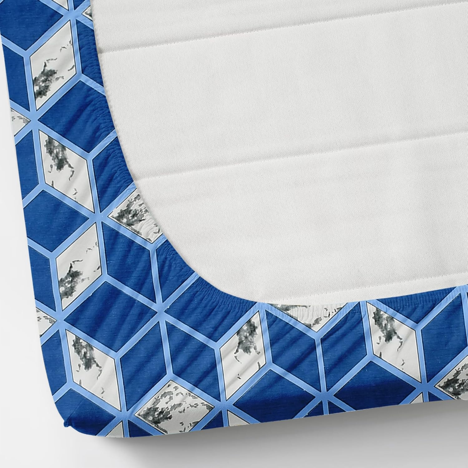 1 Single Bedsheet With 1 Pillow Cover - All Around Elastic Fitted | 100% Premium Fabric Is Lightweight, Soft & Comfortable | Size 36 X 72 X 8 Inches, Dark Blue