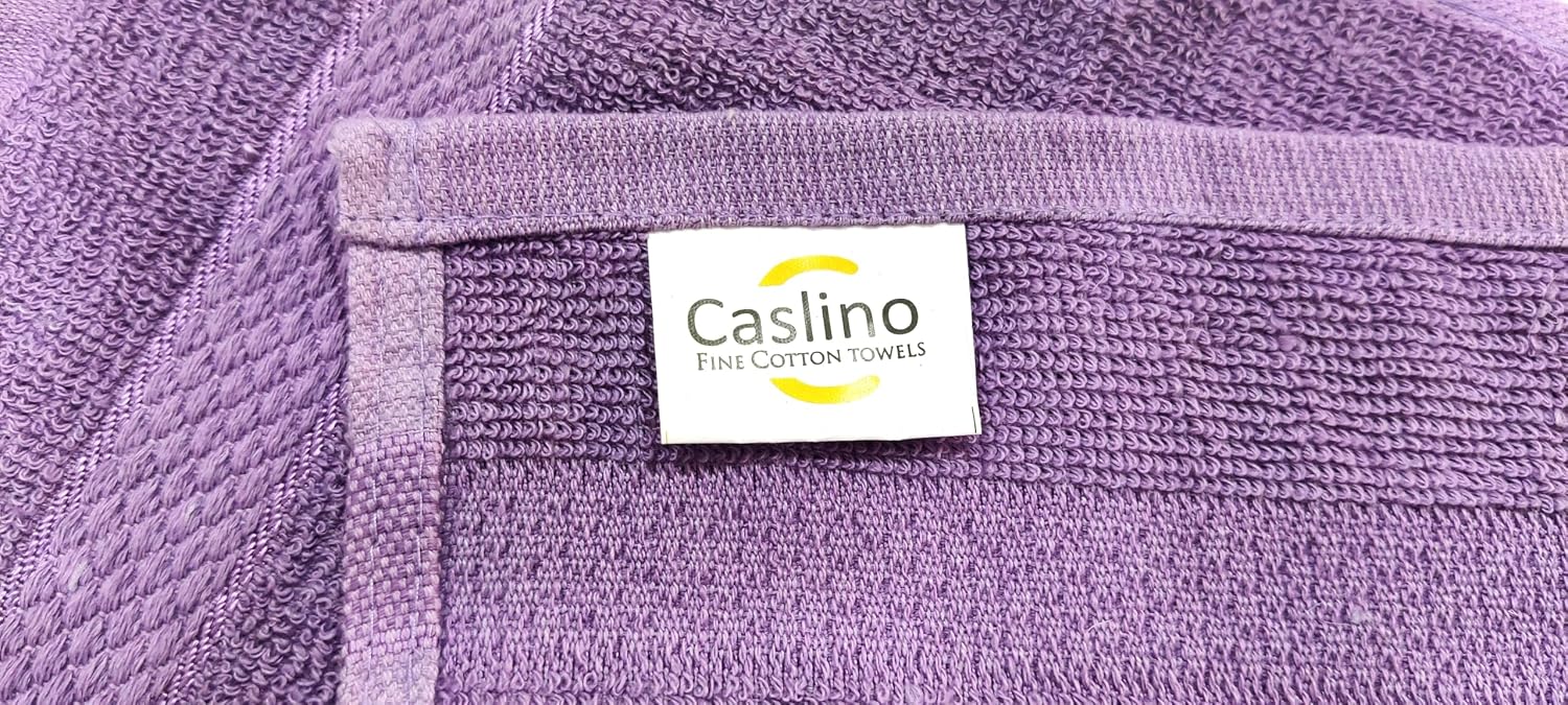 Caslino Small Cotton Face Towels 600 Gsm | Soft & Absorbent Towel For Women & Men - Purple (Pack Of 6)