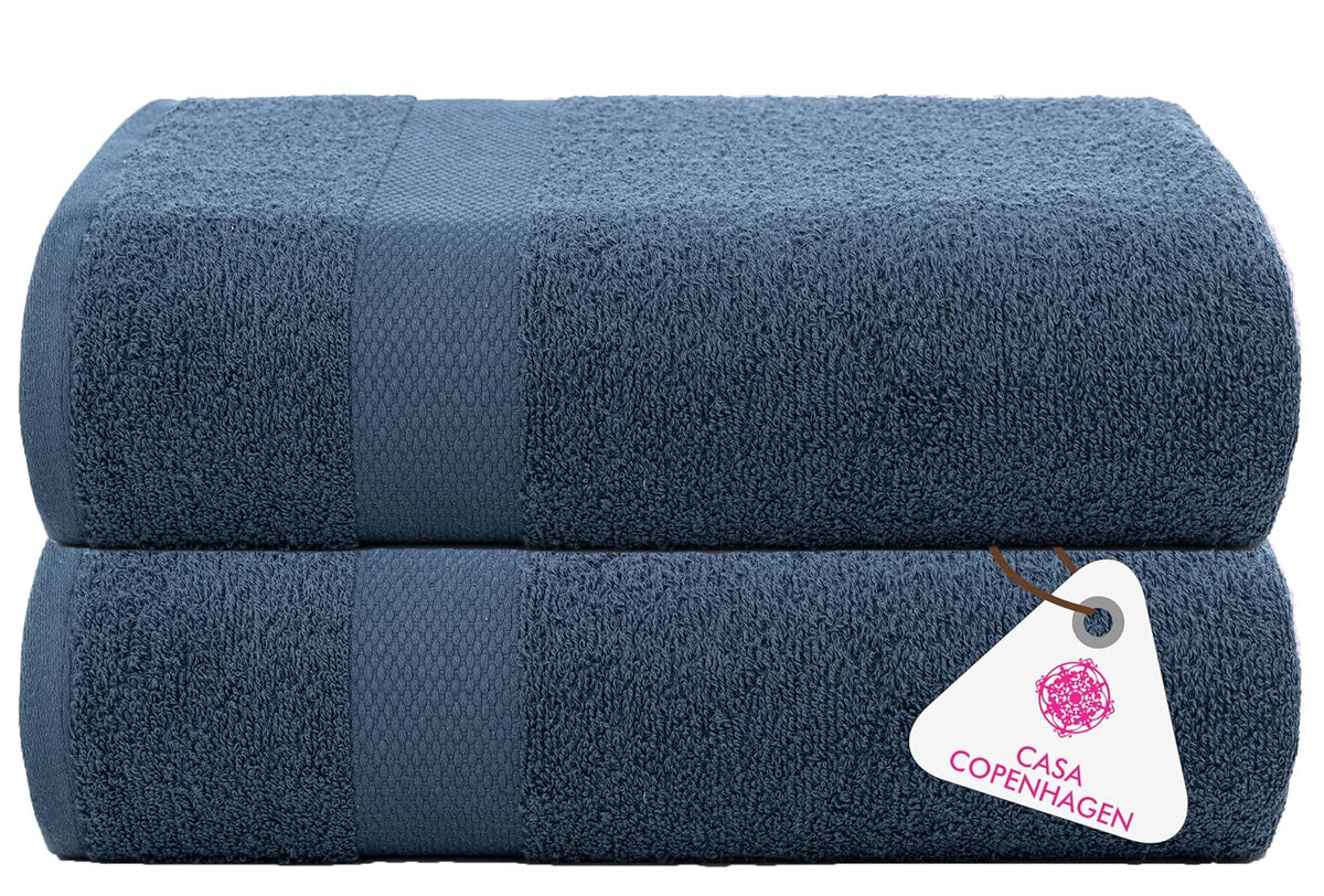 Casa Copenhagen Egyptian Cotton Exotic Hand Towel 400 Gsm (Navy)- 2 Pcs