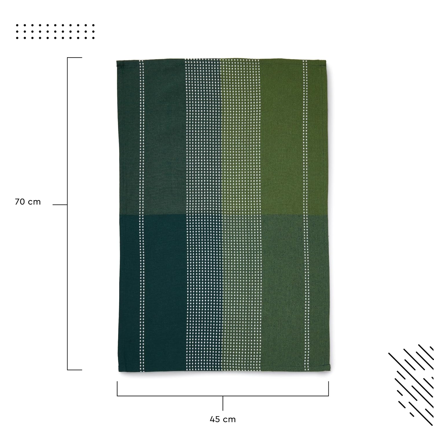 Encasa Xo Cotton Kitchen Towel 340 Gsm | Super Absorbent Tea Towels & Dish Cloths For Washing Up, Drying Dishes & Cleaning | Pack Of 4 (Green)