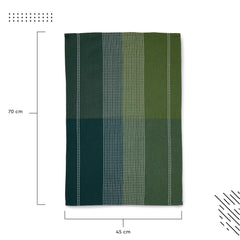 Encasa Xo Cotton Kitchen Towel 340 Gsm | Super Absorbent Tea Towels & Dish Cloths For Washing Up, Drying Dishes & Cleaning | Pack Of 4 (Green)