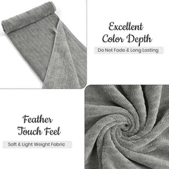 Urbanleaf Microfiber Large Bath Towel 300 Gsm | Quick Dry Super Absorbent For Men & Women (Grey Stripe)