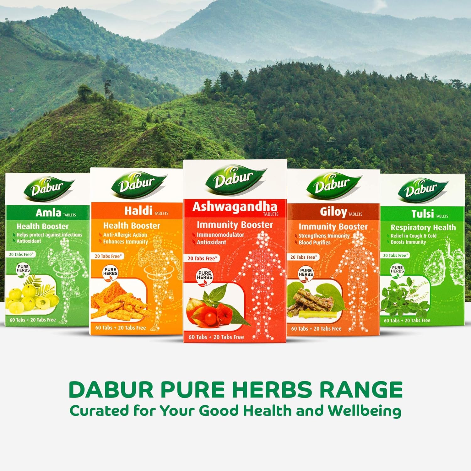 Dabur Ashwagandha Tablet Immunity Booster, Rich In Antioxidants, Helps In Blood Pressure & Other Symptoms | 60 Tablets 100gm 0.2lbs Each Pack Of 2