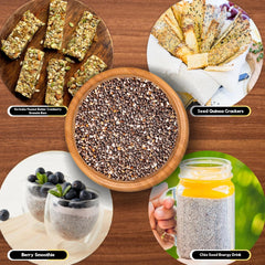 Organic Zing Chia Seeds Plant Based Omegas 3 & Protein, Perfect For Smoothies, Salads & Chia Puddings | 454gm 1lbs