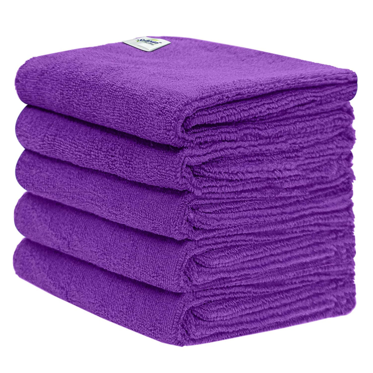 Softspun Microfiber Cloth 340gsm | Super Soft Absorbent Cleaning Towels Cleans & Polishes Everything In Your Home (Pack Of 5)- Purple
