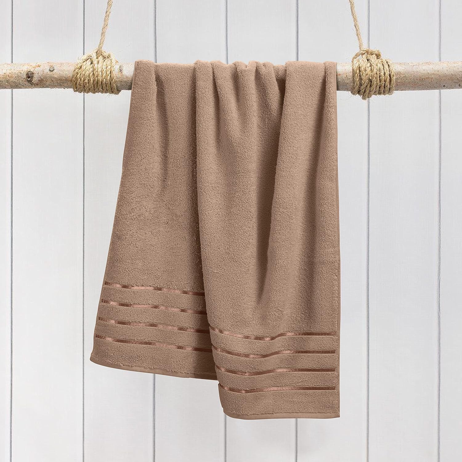 Spread Spain 100% Cotton Hand Towel 600 Gsm | Soft, Fluffy, Super Absorbent & Quick Dry Towels For Pool, Spa & Gym (Brown) -Set Of 2