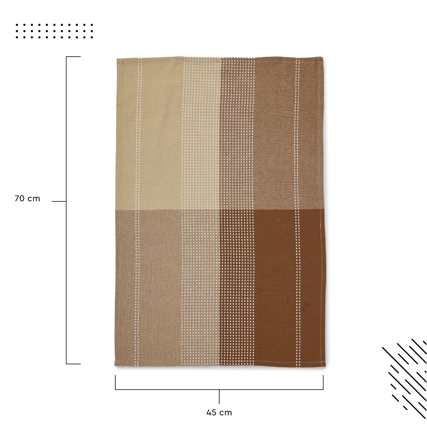 Encasa Xo Cotton Kitchen Towel 340 Gsm | Super Absorbent Tea Towels & Dish Cloths For Washing Up, Drying Dishes & Cleaning | Pack Of 4 (Beige)