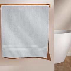 Boutiquo 100% Cotton Bath Towel 500 Gsm | Compact Quick Dry Lightweight Soft & Highly Absorbent Large Size Bath Towel - Light Grey