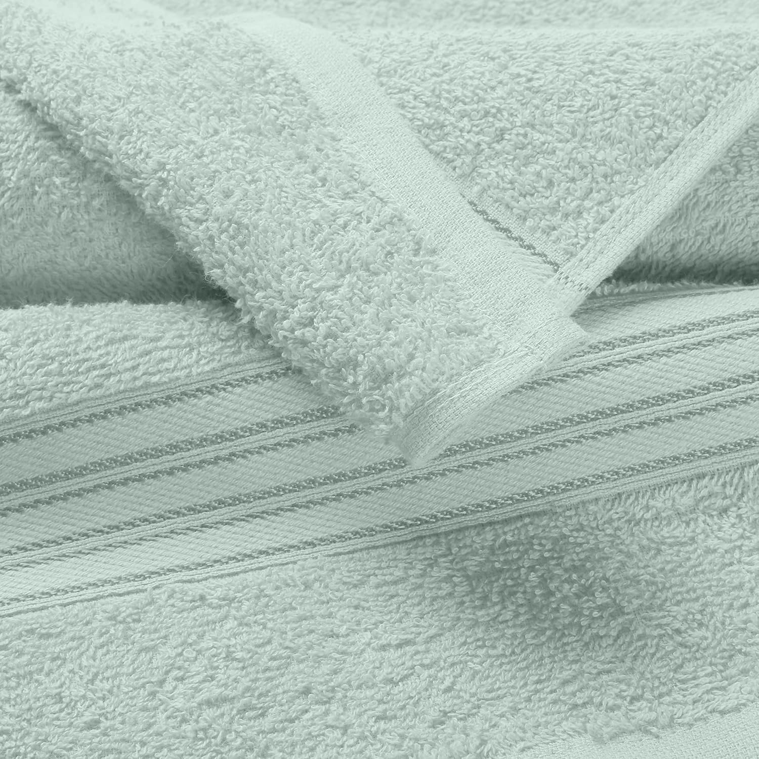 Boutiquo 100% Cotton Bath, Hand & Face Towel 900 Gsm | Eco-Friendly Towels For Men & Women, Ultra Soft & Highly Absorbent - Sea Green (Pack Of 3)