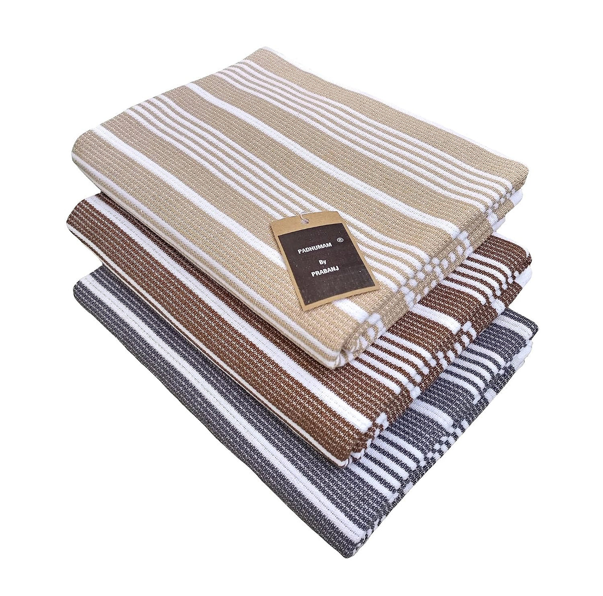 Padhumam Cotton Bath Towels 900 Gsm (Multicolor)- 3 Pcs