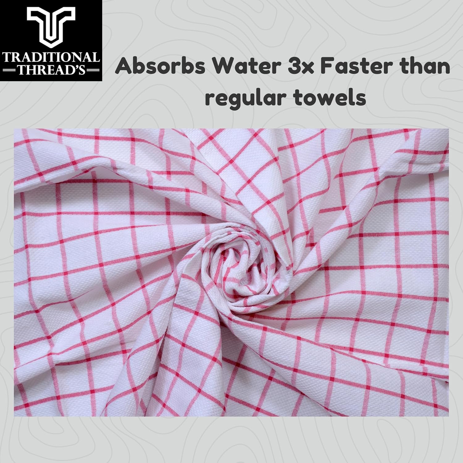 Traditional Thread'S 100% Cotton Large Size Bath Towel 520 Gsm | Ultra Soft, Absorbent, Light Weight & Quick Dry Towel For Bath, Travel, Gym, Beach | Set Of 3