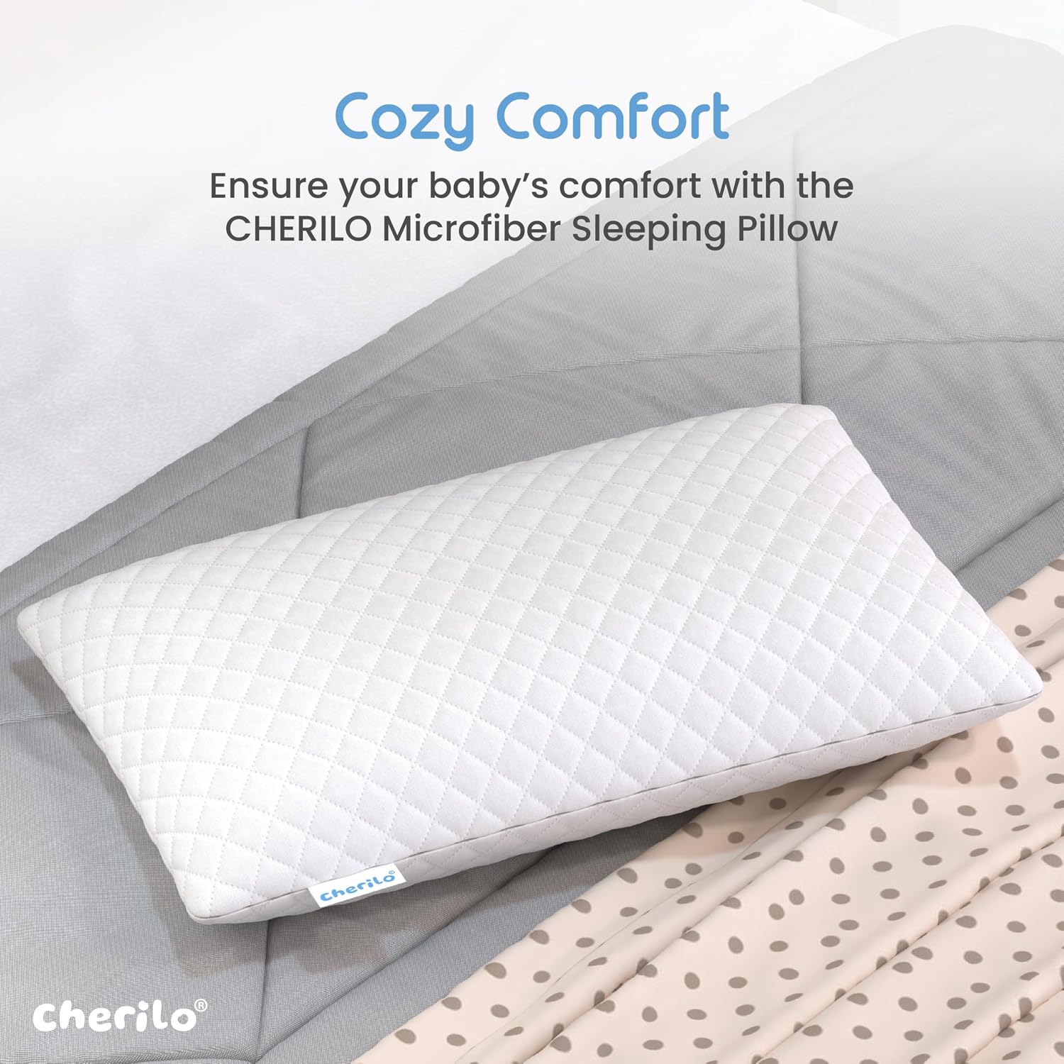 Microfiber Sleeping Pillow For Kids, Baby Pillow, White - 12 X 18 Inches | Premium Super Soft Outer Cover | Bed Pillow, Portable, Lightweight, Adjustable Pillow - Pack Of 1