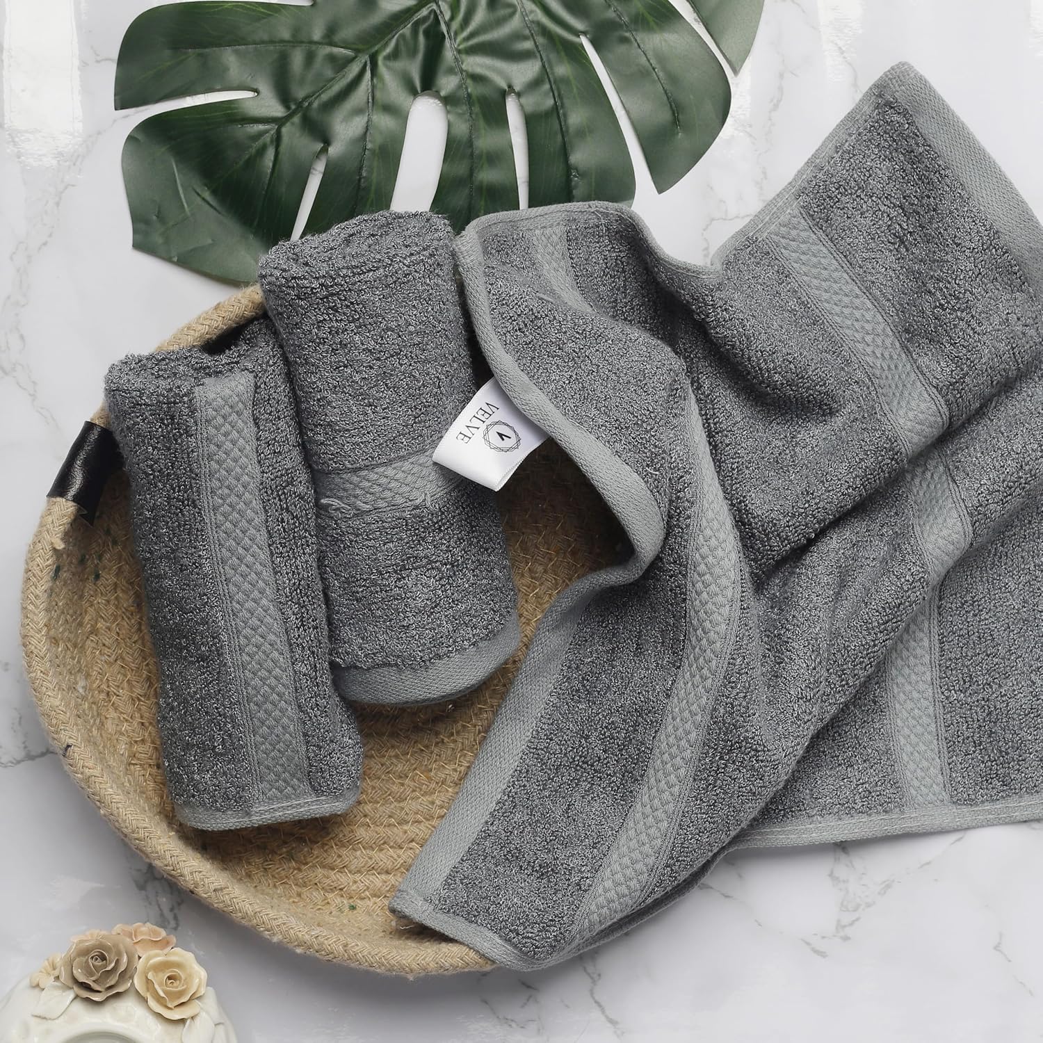 Velve 100% Bamboo Bath + Hand + Face Towel 600 Gsm | 2x Softer & Absorbent Than Cotton Towels (Assorted)- Pack Of 3