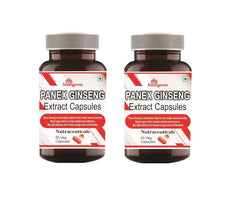 Nutrigrow Panax Ginseng Extract Capsule Help To Support Vitality, Stamina Performance, Including Antioxidants, Vitamins, Mineral, Stress Management | 60 Veg Capsules 100gm 0.2lbs Each Pack Of 2