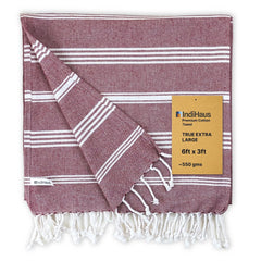 Indihaus Premium Extra Large Cotton Towel 330 Gsm | Soft, Absorbent & Comfortable Quick Dry Bath Towels Large Size (6Ft X 3Ft) (Earthy Crimson)