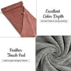 Urbanleaf Microfiber Large Bath Towel 644 Gsm | Quick Dry Super Absorbent Bath Towel For Men & Women | (Coral & Grey Stripe)