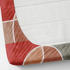 Elastic Fitted Printed King Size Double Bedsheet With 2 Pillow Cover | 72 X 78 X 6 Inches, Brown & Red | 100% Pure Super Soft Glace Cotton With 210 Thread Count