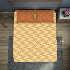 Bedsheet For Double Bed With 2 Pillow Cover - 90 X 100 Inches, Brown & Yellow | Super Soft Queen Size Bedsheet For Diwali Gifting