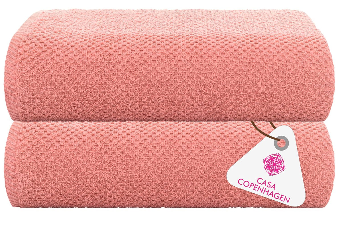 Casa Copenhagen Egyptian Cotton Exotic Hand Towel 400 Gsm (Malibu Peach)- 2 Pcs