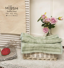 Mush Bamboo Hand Towels 600 Gsm | 100% Bamboo Gym Towel For Men & Women Workout Ultra Soft, Absorbent & Quick Dry Towel (Green)- Set Of 2