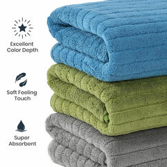 Urbanleaf Stripe Microfiber Hand Towels 320 Gsm | Gym & Workout Towels, Pack Of 3 (Multicolor 1)