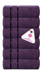Casa Copenhagen Egyptian Cotton Ecstatic Hand Towel 740 Gsm (Dark Purple)- 6 Pcs