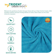 Mytrident 100% Cotton Bath Towels 450 Gsm | Towels For Bath Small Size Trident Bath Towel - Soft & Absorbent (Teal)